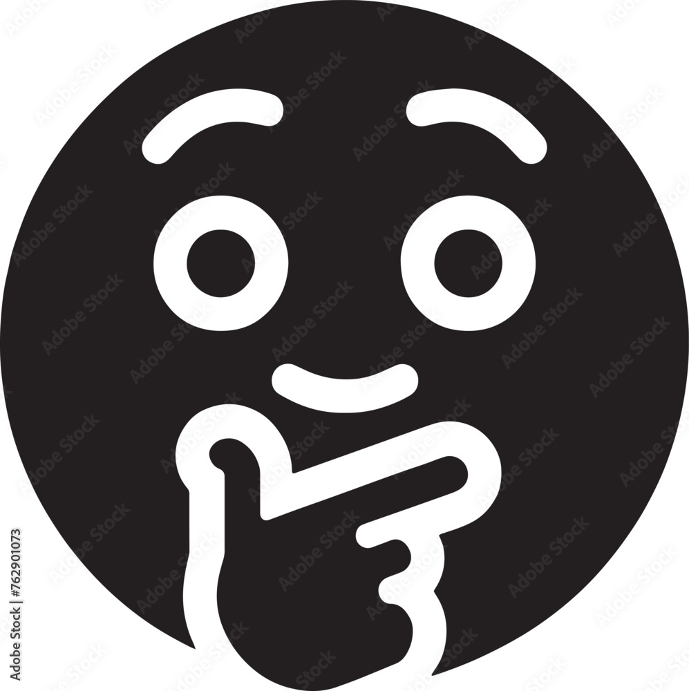 Pondering Poses: Thinking Face Emoji Vector Pondering Poses: Thinking Face Emoji Vector