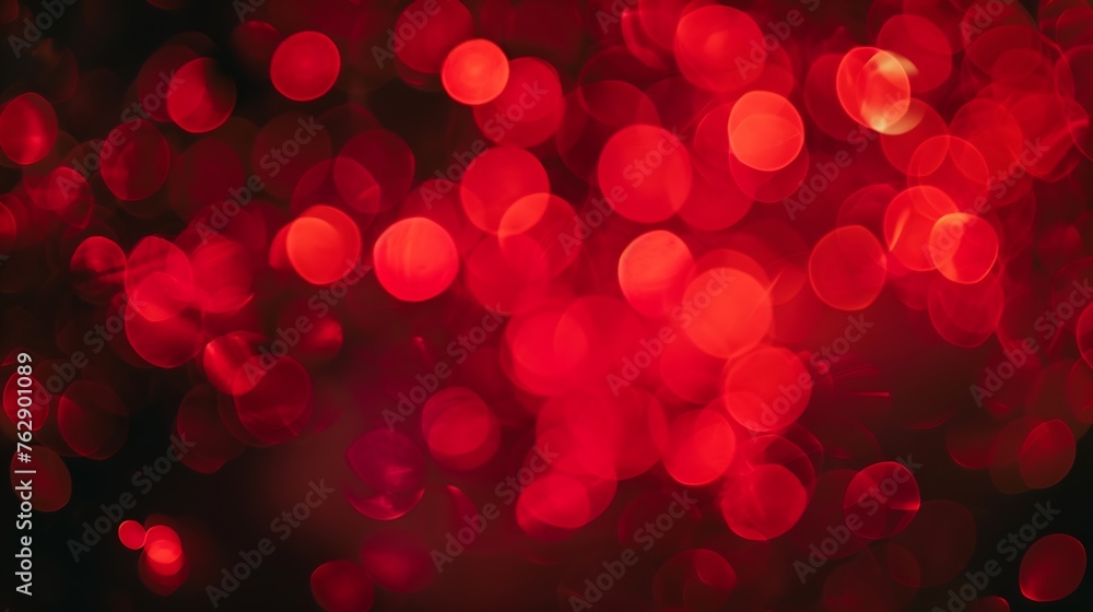 Red bokeh of lights on black background : Generative AI Red bokeh of lights on black background : Generative AI