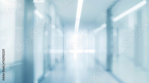Abstract blurred modern workspace background white indoor interior office or hospital with window and the light with copy space vertical style Blurry backgrounds for ad and business pr : Generative AI photo