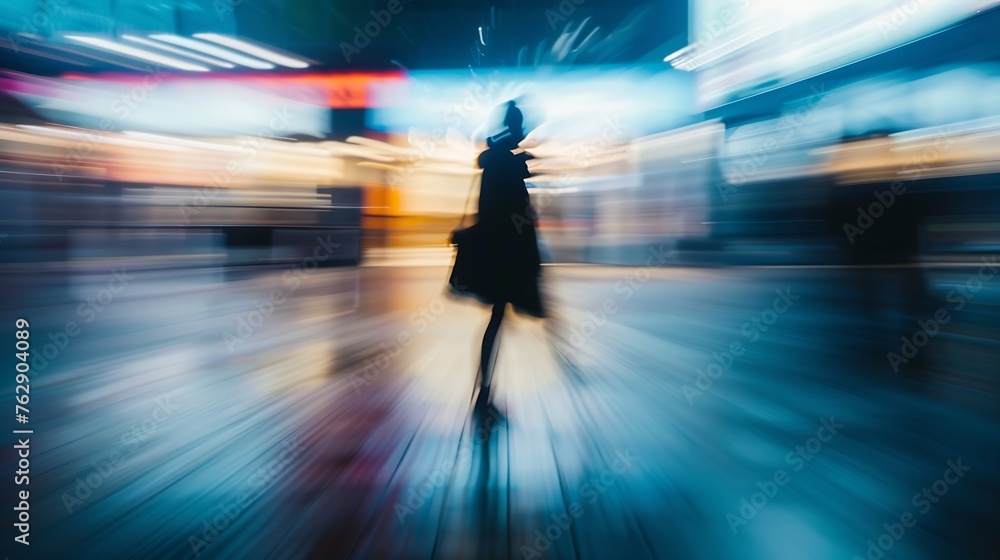 blurry person walking : Generative AI