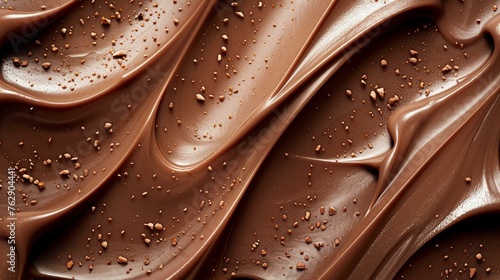 Creamy chocolate syrup waves, sweet texture, deluxe background