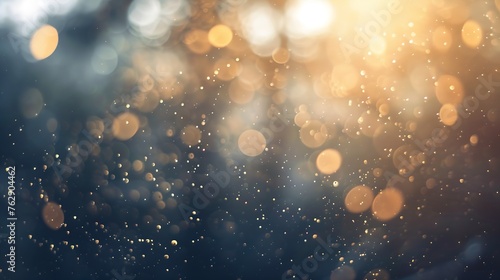abstract photo of light burst among trees and glitter bokeh image is blurred : Generative AI