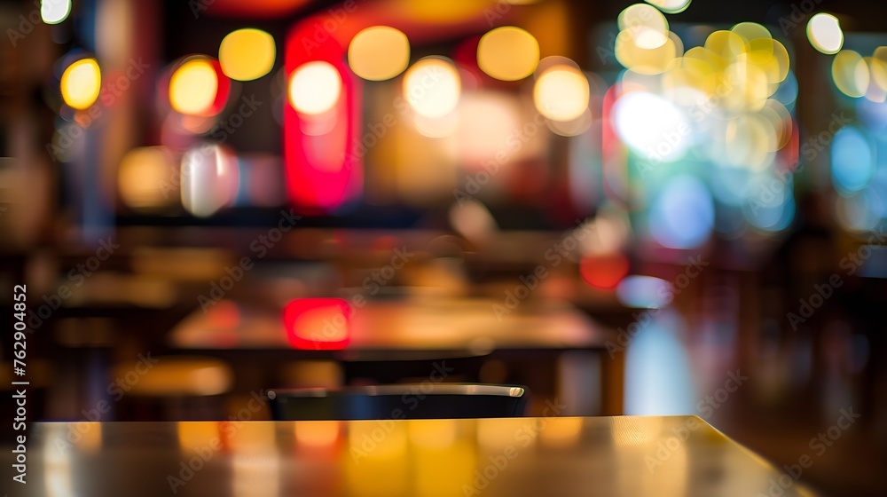 Blurred background of restaurant with abstract bokeh light : Generative AI Blurred background of restaurant with abstract bokeh light : Generative AI