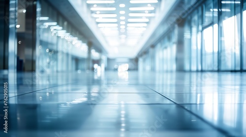 blurred for background office building interior empty hall in the modern office building : Generative AI © Generative AI