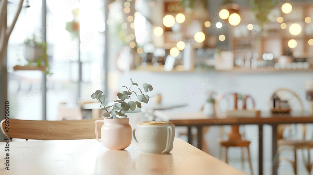 abstract blur coffee shop cafe and restaurant for background : Generative AI abstract blur coffee shop cafe and restaurant for background : Generative AI
