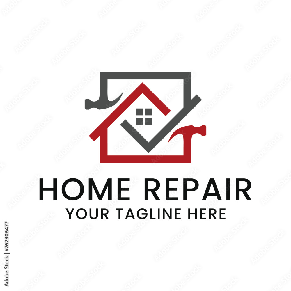 home repair logo with modern premium concept and hammer element home repair logo with modern premium concept and hammer element