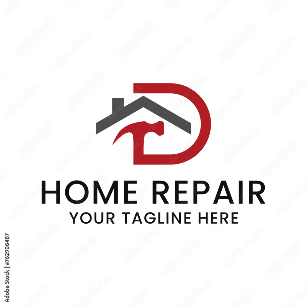 home repair logo with modern premium concept and hammer element home repair logo with modern premium concept and hammer element