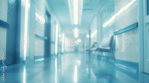 Abstract blur beautiful luxury hospital and clinic interior for background : Generative AI