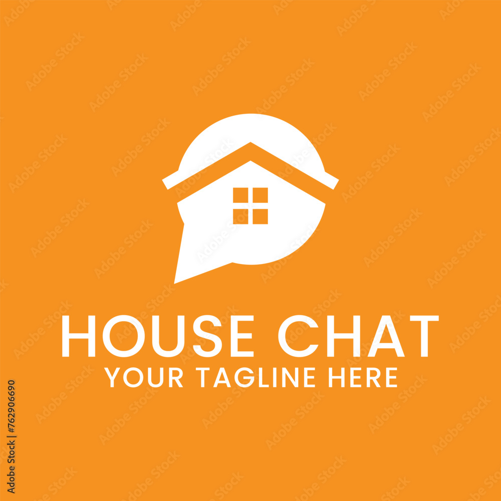 Fototapeta premium home chat logo with a unique and modern concept
