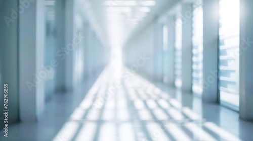 White blur abstract background from building hallway corridor   Generative AI