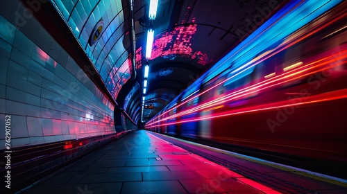 Motion Speed Light in London City : Generative AI