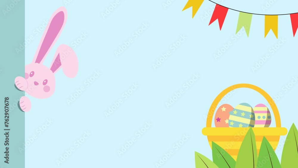 Animation of happy Easter bunny egg for template background copy space Animation of happy Easter bunny egg for template background copy space