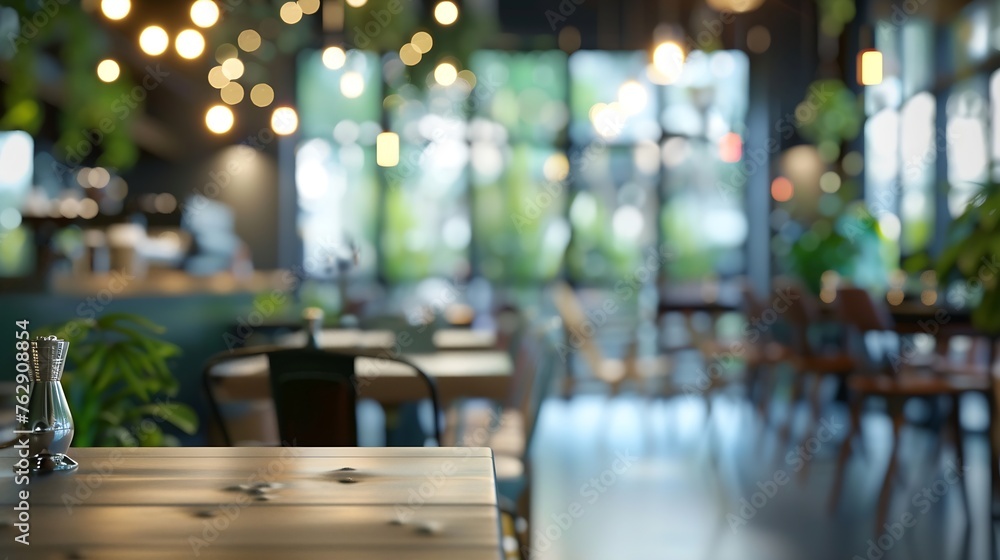 Coffee shop or cafe restaurant interior blur for background : Generative AI Coffee shop or cafe restaurant interior blur for background : Generative AI