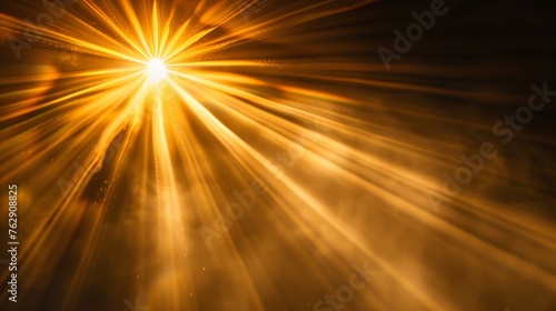 Sun Light Overlay Sun rays overlay Sun rays light isolated on black background for overlay design transparent sunlight special lens flash light effect front sun lens flash light of rad : Generative AI