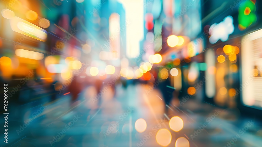 Shopping street cityscape and abstract blur landscape : Generative AI Shopping street cityscape and abstract blur landscape : Generative AI