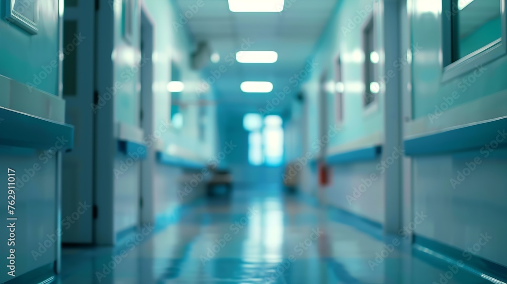 Fototapeta premium Abstract blur hospital and clinic interior for background : Generative AI