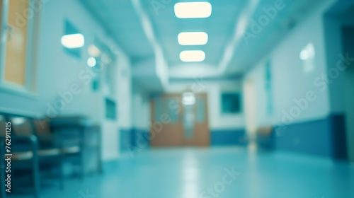 Abstract blur hospital and clinic interior for background   Generative AI