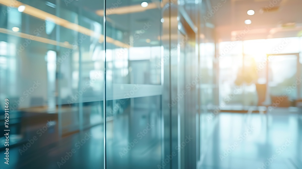 blurry image of an office with glass walls : Generative AI blurry image of an office with glass walls : Generative AI