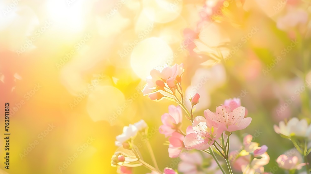 Natural blurred spring background create light soft colors and bright sunshine a short time before sunset : Generative AI Natural blurred spring background create light soft colors and bright sunshine a short time before sunset : Generative AI