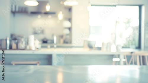 Blurred Modern Kitchen with Retro Instagram Style Filter   Generative AI