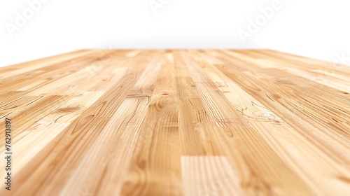 Wood table top on abstract blur white background can be used for display or montage your products : Generative AI