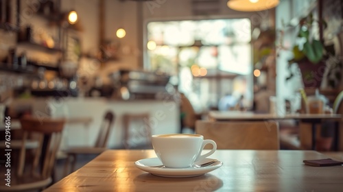 Coffee shop or cafe restaurant interior blur for background   Generative AI