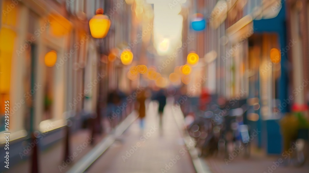 Blurred background of street of Amsterdam : Generative AI