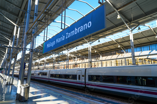 Malaga Maria Zambrano train station sign