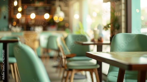 Blurry image of a cafe interrior : Generative AI © Generative AI