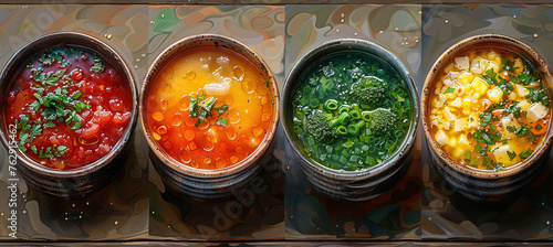 Delicious Moqueca capixaba soups in the clay pot. Created with Ai photo