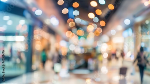 Abstract blur and defocused shopping mall retail in department store interior for background : Generative AI © Generative AI