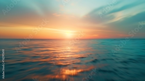 sunset colors on ocean horizon motion blur   Generative AI