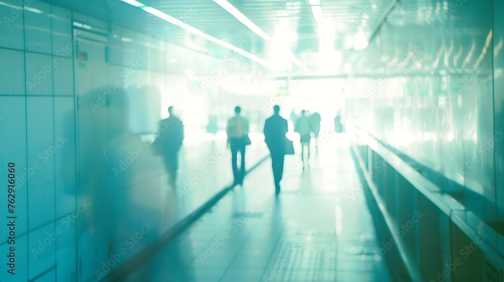 City commuters High key blurred image of workers going back home after work Unrecognizable faces bleached effect : Generative AI City commuters High key blurred image of workers going back home after work Unrecognizable faces bleached effect : Generative AI