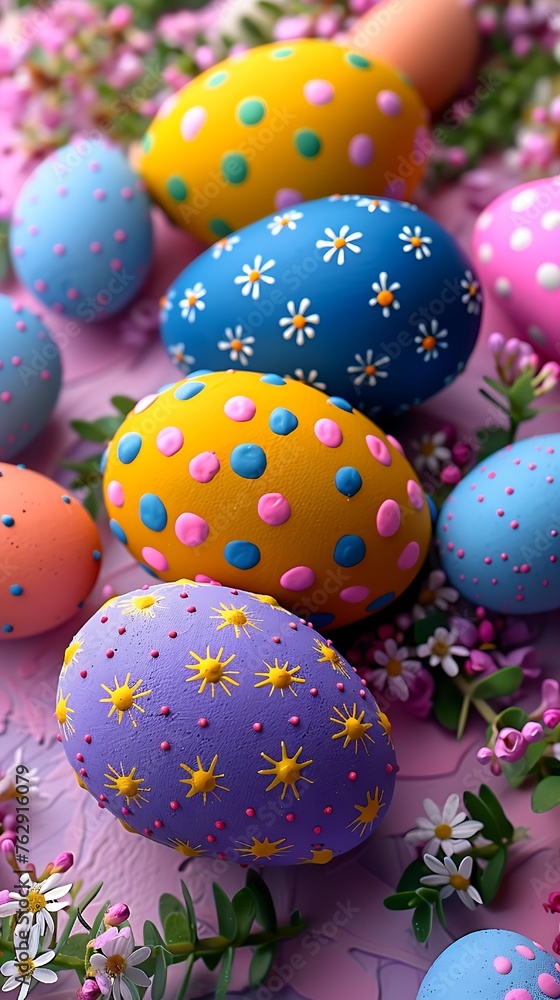 easter eggs on a wooden table easter eggs on a wooden table