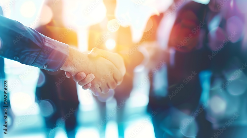 blurry image of a handshake of business people at a meeting in the office : Generative AI blurry image of a handshake of business people at a meeting in the office : Generative AI