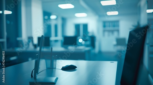 BLURRED OFFICE BACKGROUND BLURRY BUSINESS ROOM MODERN MEDICAL INTERIOR   Generative AI