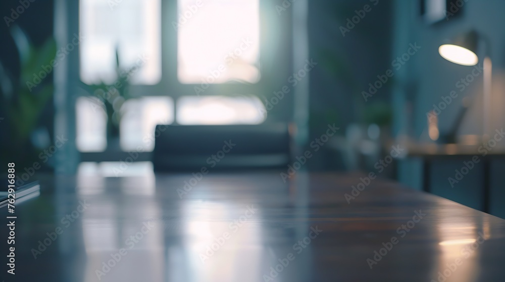 Blurred  personal office desk for boss office room this background is ideal for online meeting background or educational meeting background or office meeting background : Generative AI - obrazy, fototapety, plakaty 