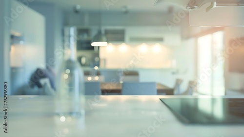 Blurred kitchen interior can be used as background : Generative AI