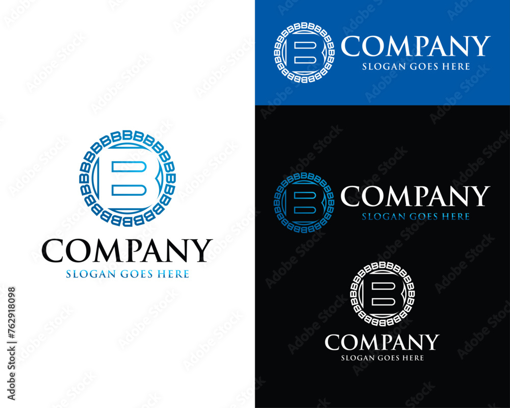 letter b mandala coin logo letter b mandala coin logo