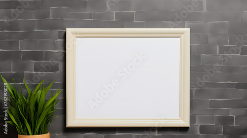 Frame mockup in contemporary minimalist beige room interior