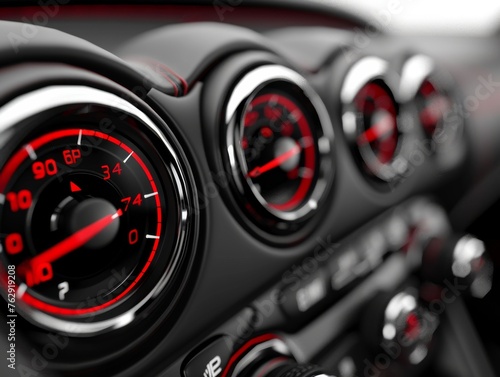 Close Up of Car Speedometer