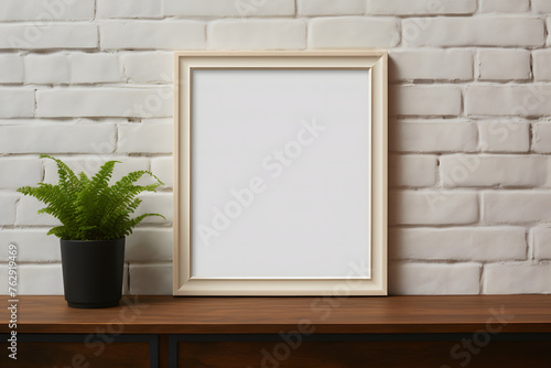 Mockup frame in farmhouse room interior background © master graphics 