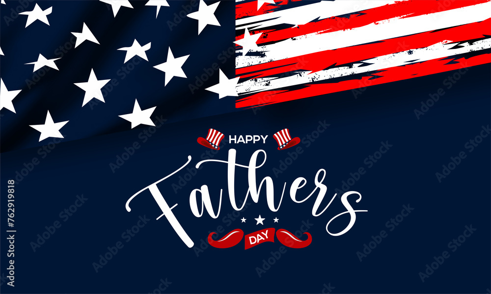 Happy Fathers Day greeting with hand written lettering Happy Fathers Day greeting with hand written lettering