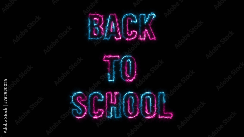 neon light text Back To School text background illustration .