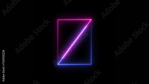 abstract beautiful purple color neon light frame background illustration. 