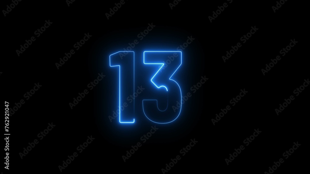 Neon countdown number background illustration 4k. Neon countdown number background illustration 4k.