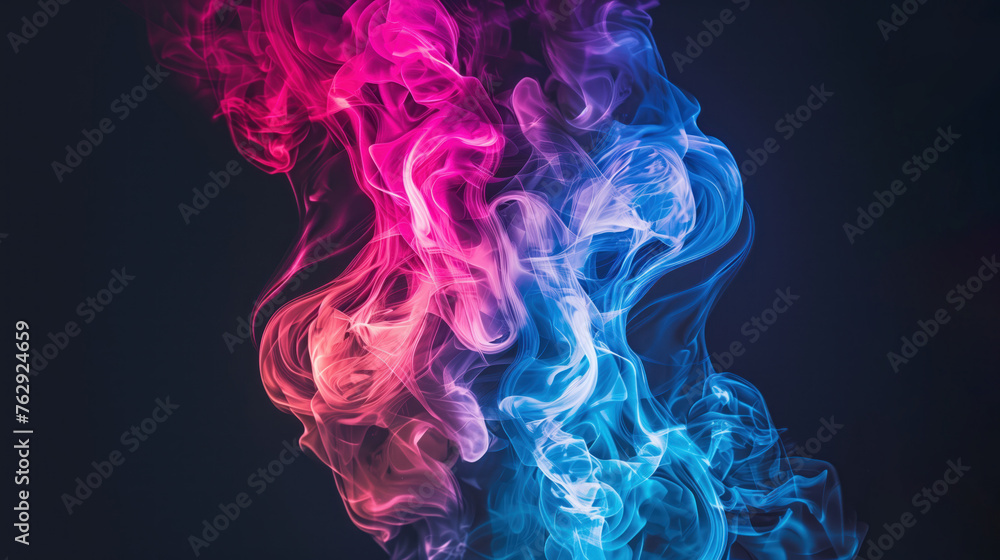 Neon color smoke, isolated on black background Neon color smoke, isolated on black background