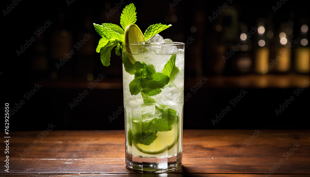 Mijito Cuban cocktail, blend of simple ingredients, perfect balance of sweet and tart, refreshing drink Mijito Cuban cocktail, blend of simple ingredients, perfect balance of sweet and tart, refreshing drink