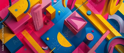 Create a visually striking representation of the concept of Zetetic using bold colors and geometric shapes, no splash paint
