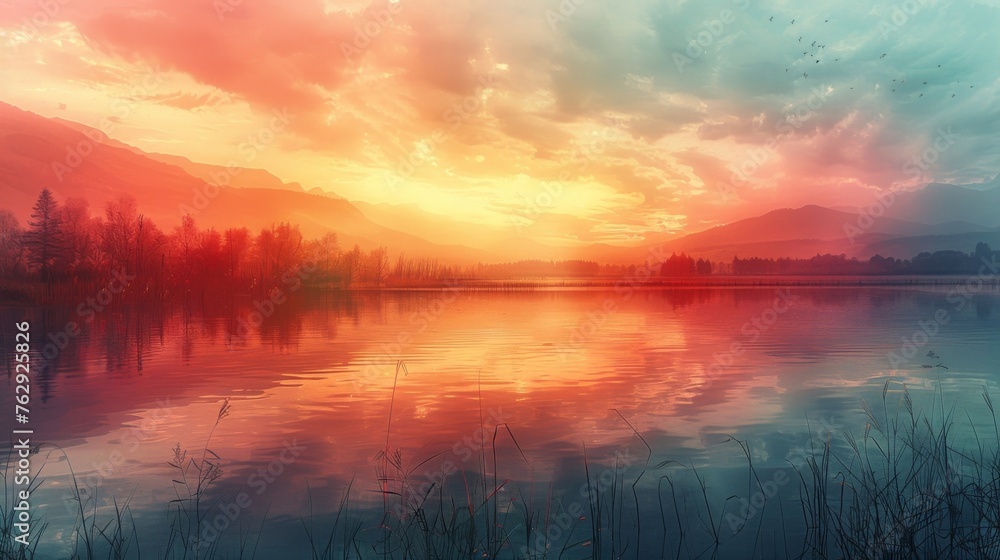 A photograph of a serene natural landscape with the seven colors of the rainbow subtly layered and integrated into the scene symbolizing the connection between the bodys energy A photograph of a serene natural landscape with the seven colors of the rainbow subtly layered and integrated into the scene symbolizing the connection between the bodys energy